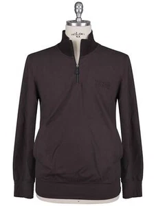 NUEVO KITON KNT MARRÓN ALGODÓN EA SUÉTER MEDIA CREMALLERA EU 52 - US 42 - L A450 - Imagen 1 de 4