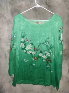NUEVO SIN ETIQUETAS COLECCIONES ETC MANGA 3/4 FLORES Y MARIPOSAS TÚNICA TOP TALLA XXL... WOW - Imagen 1 de 4