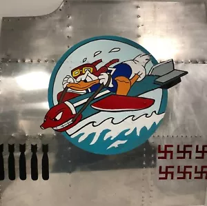 Nose Art Panel- Donald Duck Riding a Bomb, WWII Aviation, Boeing B-17 NAP-0121 - Picture 1 of 6