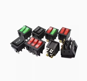 Doppel-/Dreifach-Wippschalter selbstresettierend mit Licht EIN/AUS 6/9 Pin - Picture 1 of 11