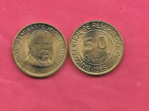 PERU KM295 1988 OLD VINTAGE UNC UNCIRCULATED MINT-BU 50 CENTIMOS COIN - Picture 1 of 1