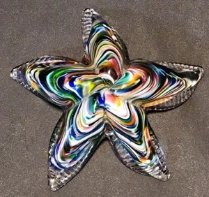 Rubino Art Glass (Murano) Starfish Blown Glass Paperweight Nautical Colorful - Picture 1 of 15
