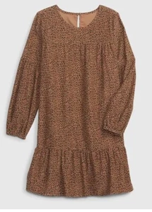 NWT Gap Kids Girls Corduroy Tiered Dress leopard print  size 14-16 - Picture 1 of 1