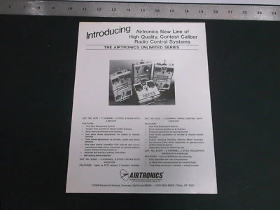 VINTAGE AIRTRONICS UNLIMITED SERIES MODEL PLANE R/C CONTROL BROCHURE *G-COND* - Image 1 of 2