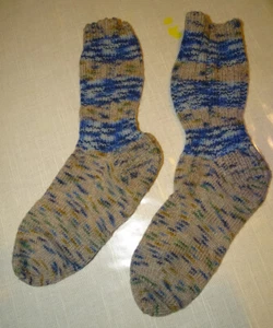 Diabetiker Handmade Socken 38 / 39 Regia-Wolle Blautöne Trachten Handgestrickt - Bild 1 von 8