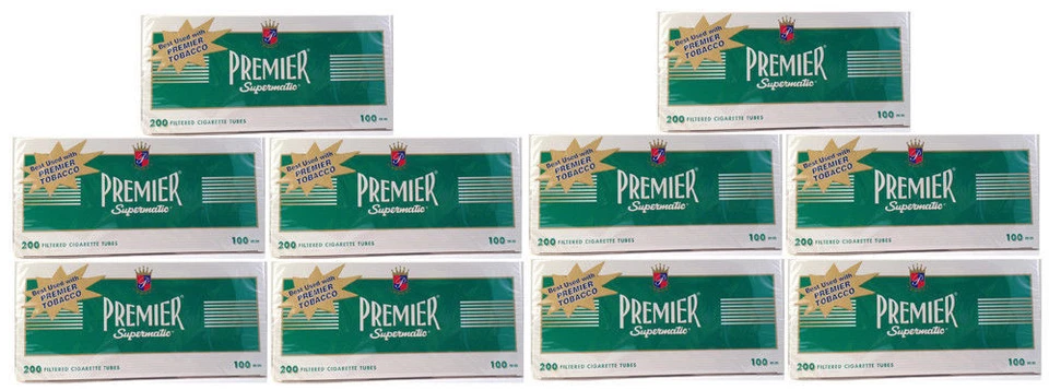 Premier Supermatic 100's Menthol Cigarette Filter Tubes 10 Boxes of 200 -3133-10 - Image 1 of 1