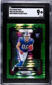 2023 Panini Prizm #308 Dalton Kincaid Neon Green Pulsar Rookie RC Mint SGC 9 - Bild 1 von 2