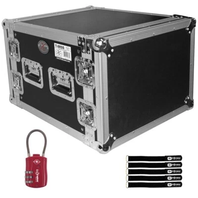 ProX T-8RSS 8U Space Amp Pro Audio DJ Rack Mount ATA Flight Case w TSA Lock i...