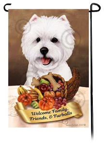 Thanksgiving Garden Flag - West Highland White Terrier Westie Style 2 141A - Picture 1 of 1