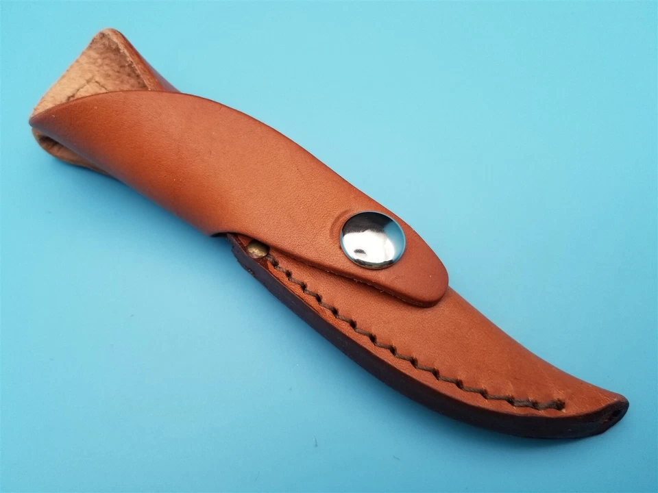 Estuche Mini Funda Cuchillo Finn Cuero Marrón Hoja Fija Cinturón Bolsa 6.75"x3 1/8" M3 Foto 1 de 4