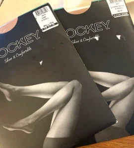 2 JOCKEY Sheer & Comfortable Control Top Pantyhose NYLONS Sand/Beige Small NEW - Picture 1 of 3