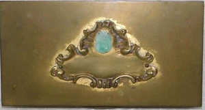 Antique 1900's Nouveau Chinese Carved Jade Phoenix Germany Bronze Wood Desk Box - Picture 1 of 12