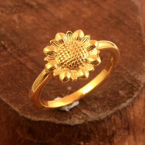 925 sterling Silver Jewelry Handmade Gold Plated Ring Size US - Picture 1 of 10
