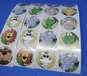 50pcs Zoo Jungle Animal Themed STICKERS Croc, Zebra, Lion Craft Text 1" (F1) - Picture 1 of 1