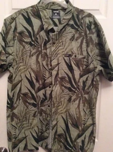 Hurley Men's Floral Short Sleeve Hawaiian Casual Button Up Shirt XX Large - Picture 1 of 3