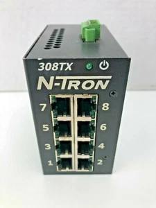 Red Lion N-Tron 308TX 8 Port Unmanaged Industrial Ethernet Switch - Picture 1 of 4