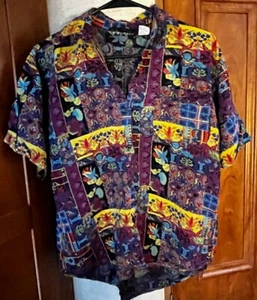 Camisa Mujer Giorgio Saint Angel Patchwork Boho Única Informal Camisa Mediana - Imagen 1 de 8