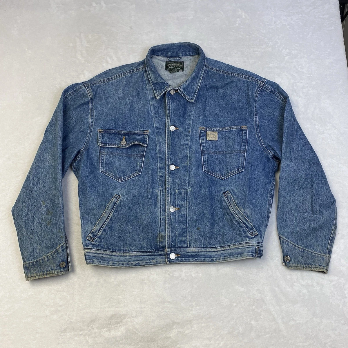 polo country jacket 80s usa製 Polo Country Denim Jacket Tartan