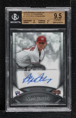 2010 Bowman Sterling Rookie Auto Stephen Strasburg #1 BGS 9.5 GEM MINT Auto RC - Image 1 of 2