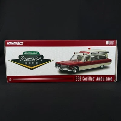 Greenlight Precision Collection - Ambulancia Cadillac techo rígido 1966, 1/18 NUEVO Foto 1 de 4
