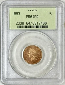 1883 PROOF INDIAN HEAD CENT PCGS PR64 RED OLD GREEN HOLDER OGH - Picture 1 of 2