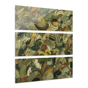 Whispers of Leaves: Abstract Impasto Acrylic Triptych of Nature’s Memory - Picture 1 of 6