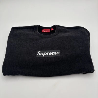 Supreme Washed Box Logo Crewneck Black SS25 Size Small IN HAND - Image 1 of 4