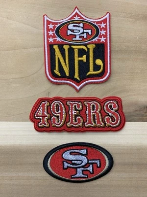 SAN FRANCISCO 49ers 3 SET FOOTBALL IRON ON EMBROIDERED PATCH