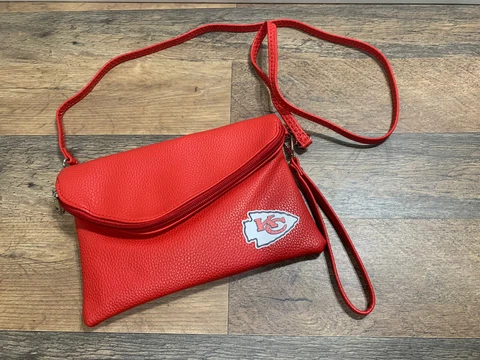Kansas City Chiefs NFL Fold Over Crossbody Soft Pebble Texture Women's Purse Cover