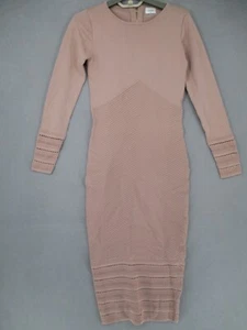 Sheike Dress Womens Extra Small Pink Bodycon Long Sleeve Knit Textured Pattern - Picture 1 of 18
