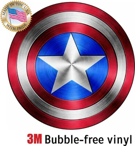 Captain America Shield DECAL 3M STICKER MADE IN USA WINDOW CAR BIKE LAPTOP - Picture 1 of 2