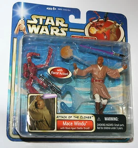 Figura AOTC de Star Wars - MACE WINDU con droide Blast-Apart (ROJO) - Imagen 1 de 1