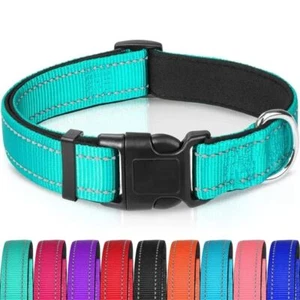 New Reflective Pet Collar, Soft Breathable Nylon Collar Adjustable 4 Dogs & Pets - Picture 1 of 4