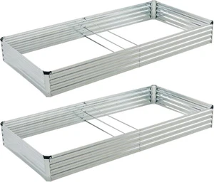 8x4x1ft(2 Pack) Galvanized Raised Garden Bed,Outdoor Planter Box Metal Patio - Picture 1 of 6