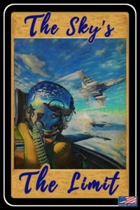 THE SKY'S THE LIMIT! METAL SIGN 8"X12" MADE IN USA! HANGAR DECOR INSPIRATIONAL - Picture 1 of 1