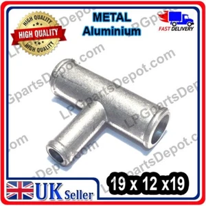 19x12x19 Metal T PIECE Air Water Fuel LPG Hose Pipe Tube Connector Joiner gas - Picture 1 of 3