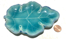 Blue Leaf Shaped Dish - Japan Made Dish W/ Turquoise Coloring