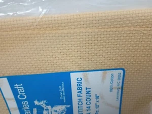 Charles Craft Aida Cloth 14 Count 12 X 18 Inch Tan New sealed package - Picture 1 of 4