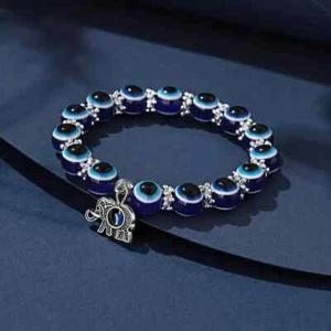 Türkisch Griechisch BLAU Böser Blick Perlen Schutz Glück Armband Schmuck Glas - Bild 1 von 11
