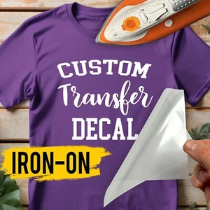 Personalised Name Iron-On Transfers Custom Fabric Decals Letters for School Kids - Picture 1 of 12