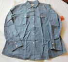 Coral Bay Women's Ladies Long Sleeve Button Up Shirt Top Size L Large Blue Nwt