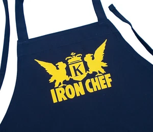Delantal de barbacoa y parrilla Iron Chef negro, los mejores delantales de cocina de CoolAprons - Imagen 1 de 4