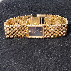 Reloj suizo Longines QWR Gold Tank vintage 5-1/2 pulgadas de diámetro correa de 15 mm funcionando - Imagen 1 de 19