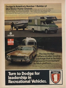 1973 Print Ad of Dodge RV Mini Motor Home Chassis Hauling Boat Airstream - Picture 1 of 2