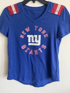 NFL New York Giants Shirt Girl’s Blue T-Shirt Size 14 - Picture 1 of 3