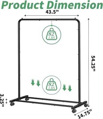 Rack De Ropa Con Estantes Y Ruedas Para Colgar Ropa Organizador Portatil - Image 1 of 4