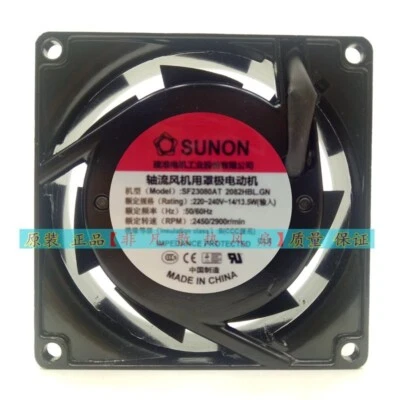 SUNON SF23080AT 2082HBL.GN 220-240V 14/13.5W 8025 8cm Cooling Fan - Image 1 of 4