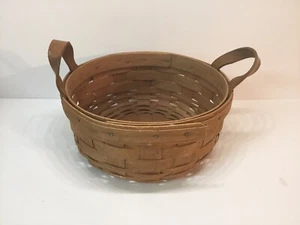 Longaberger 1989 Retired  Button Basket Leather Handles - Picture 1 of 9