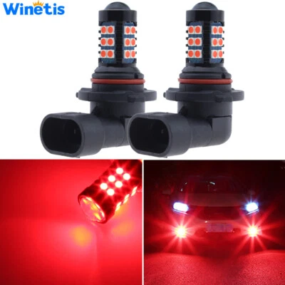 2xHB3 9005 Red LED Bulbs SMD 3030 Daytime Running Light DRL Light Super Bright - Image 1 of 4