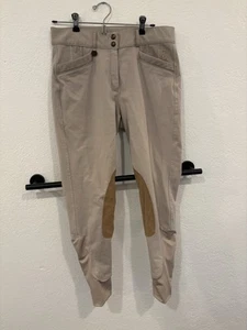 OVATION Equestrian Breeches Women’s 34 R Horse Riding Pants Tan Beige Full Seat - Picture 1 of 23